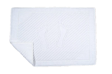 Туркменский белый махровый коврик для отелей оптом